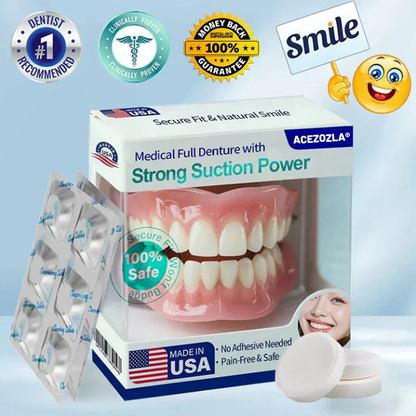 ✨Ends Today: 60% OFF!  ⏰Acezozla® Medical Full Denture with Strong Suction ✅  (Made and Shipped from the USA🍀)